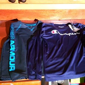 Boys Champion & Under Armour Long Sleeved Shirts